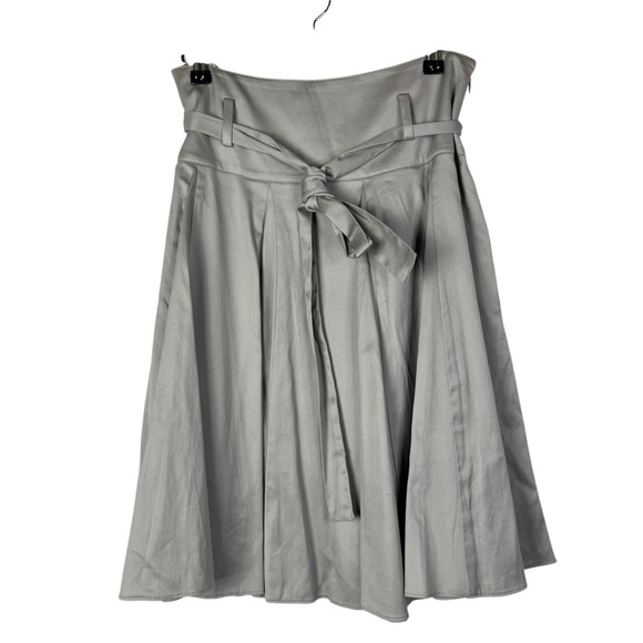 INC International Concepts Gray Belted A-Line Midi Skirt 2 - Picture 1 of 4